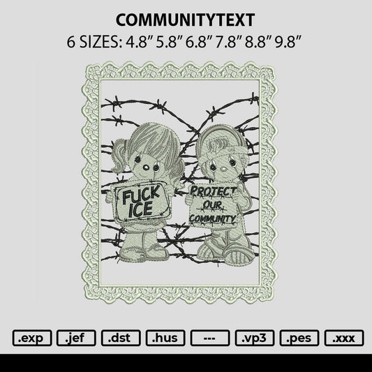 Communitytext Embroidery File 6 sizes