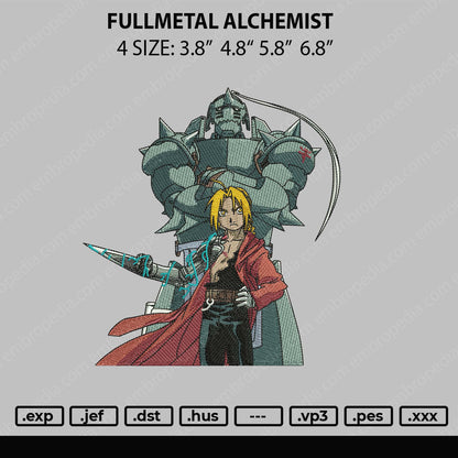 Fullmetal Alchemist Embroidery File 4 size