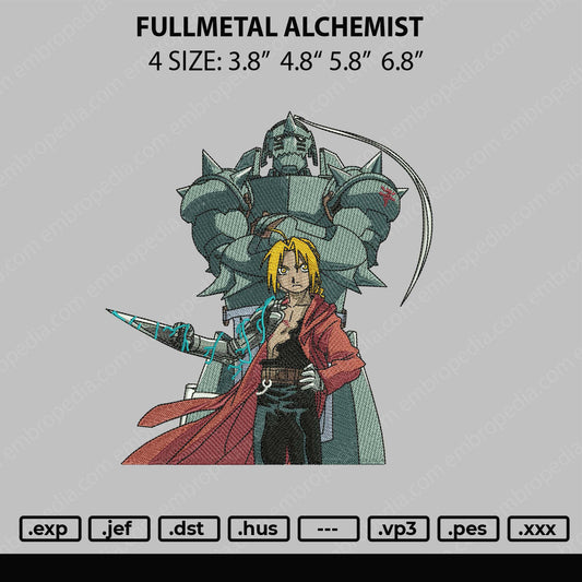 Fullmetal Alchemist Embroidery File 4 size