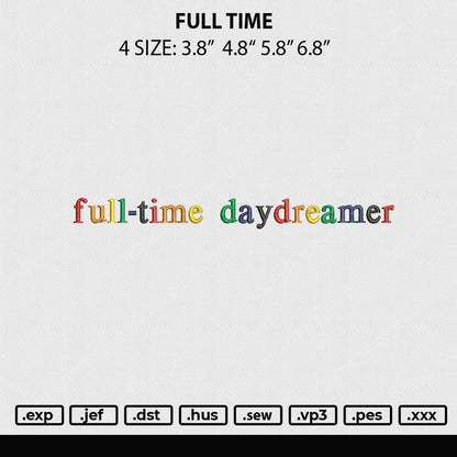 Full Time Embroidery File 4 size