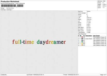 Full Time Embroidery File 4 size