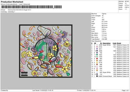 Future Juice Wrld Embroidery File 4 size