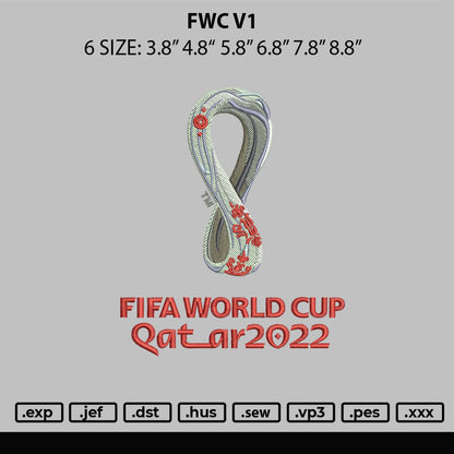 Fwc V1 Embroidery File  sizes