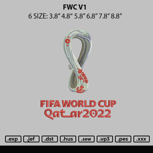 Fwc V1 Embroidery File  sizes