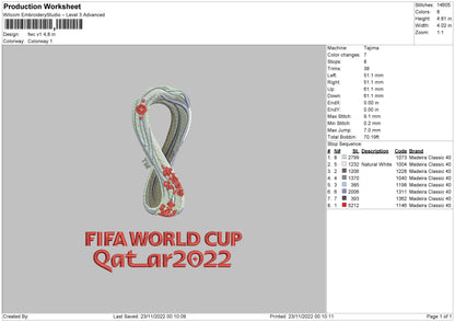 Fwc V1 Embroidery File  sizes