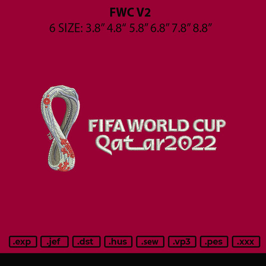 Fwc V2 Embroidery File 6 sizes