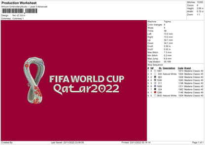 Fwc V2 Embroidery File 6 sizes