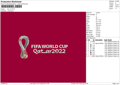 Fwc V2 Embroidery File 6 sizes