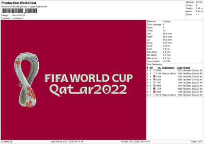 Fwc V2 Embroidery File 6 sizes