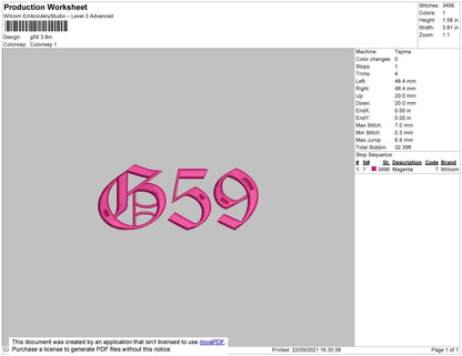 G59 Embroidery File 4 size