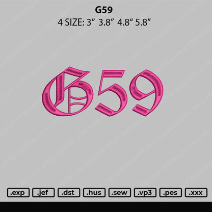 G59 Embroidery File 4 size