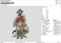 Gaara Chibi 02 Embroidery File 6 sizes