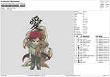 Gaara Chibi 02 Embroidery File 6 sizes