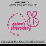 Gabeestxt V1 Embroidery File 6 sizes