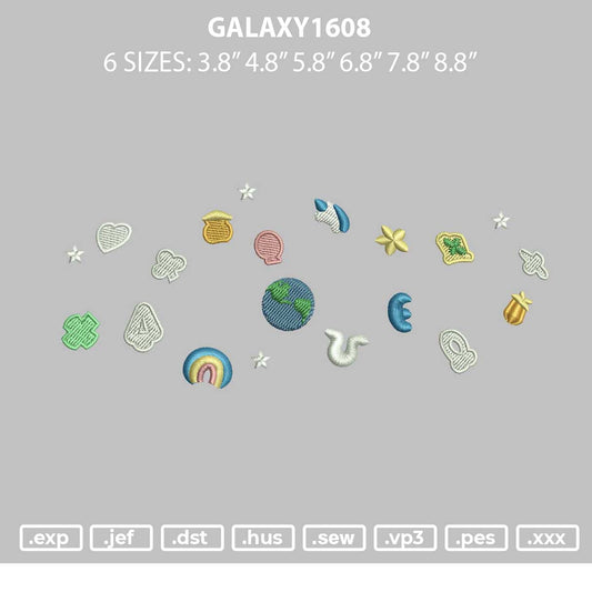 Galaxy1608 Embroidery File 6 sizes