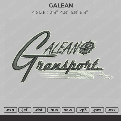 Galean Embroidery File 4 size