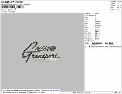 Galean Embroidery File 4 size