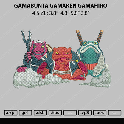 Gamabunta Gamaken Gamahiro Embroidery File 4 size