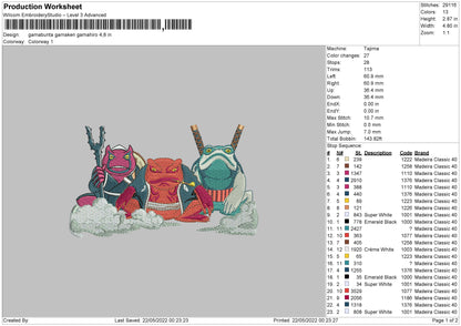 Gamabunta Gamaken Gamahiro Embroidery File 4 size