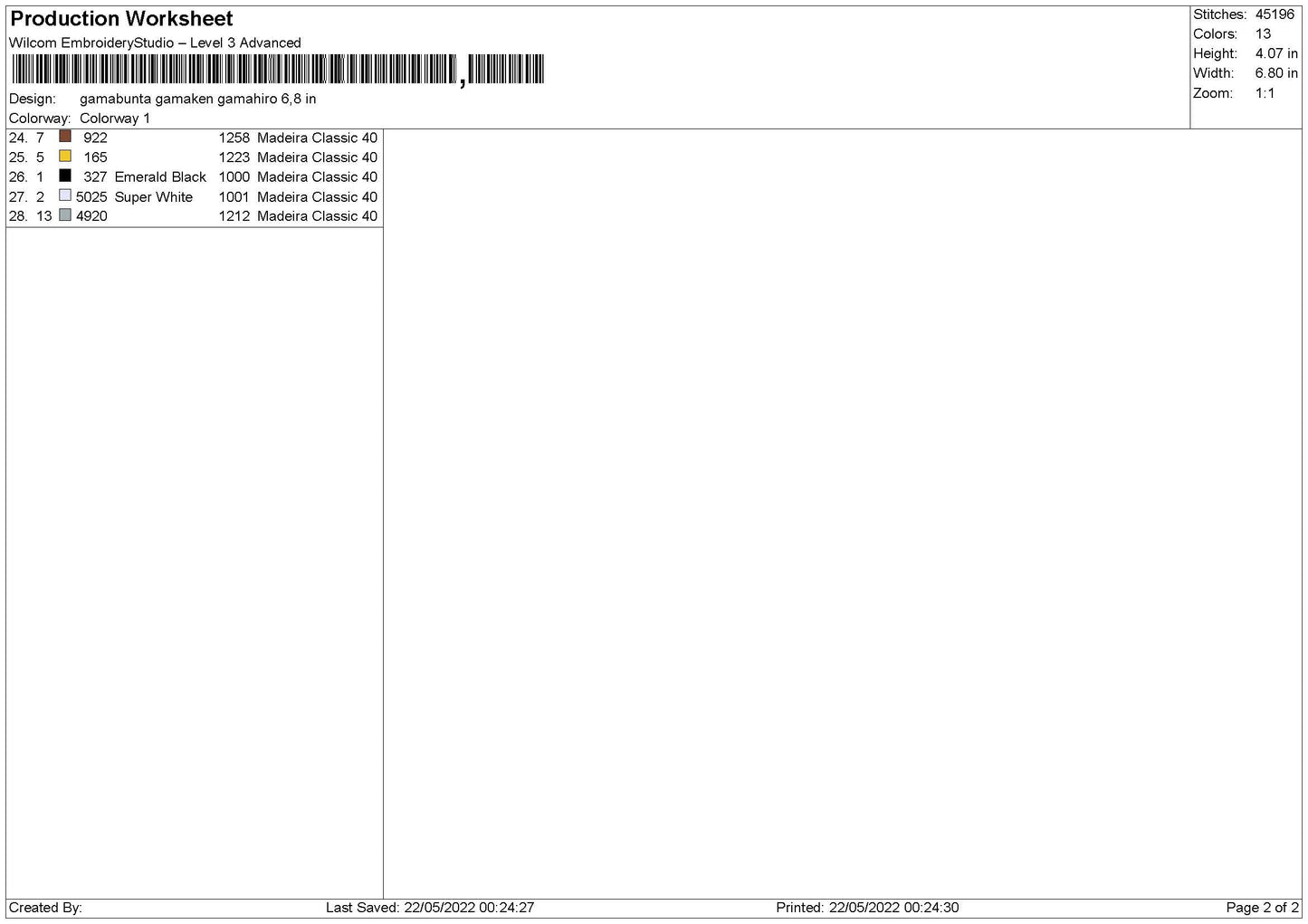 Gamabunta Gamaken Gamahiro Embroidery File 4 size
