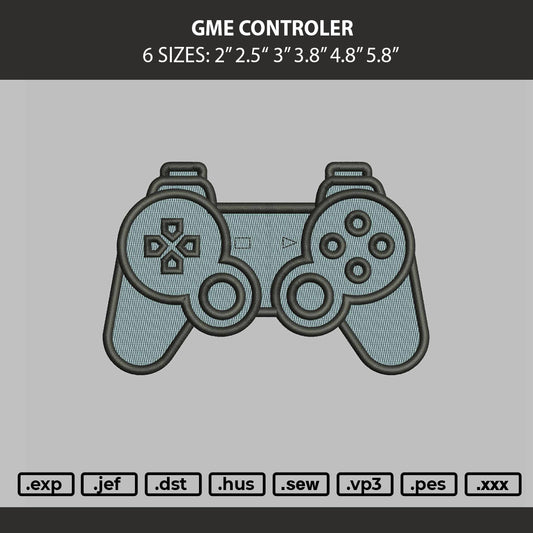 Game Controler Embroidery Machine Design File 6 sizes