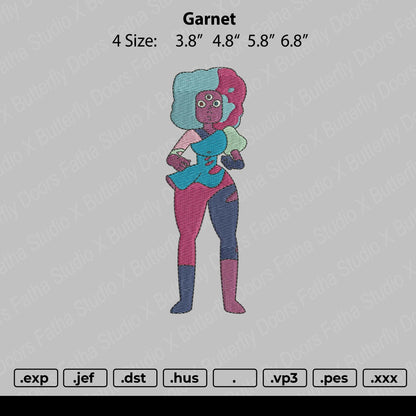 Garnet Embroidery File 4 size