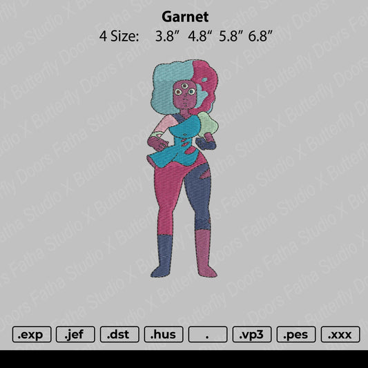 Garnet Embroidery File 4 size