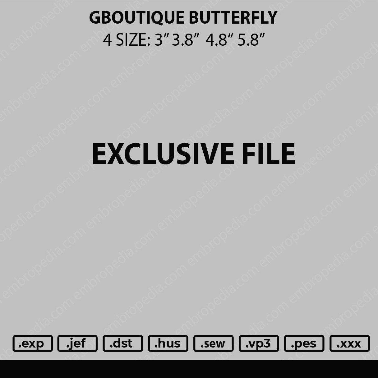 GBoutique Butterfly Embroidery File 4 size