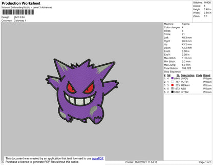 Ganger Embroidery File 4 size