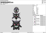 Gengar Evo 03 Embroidery File 6 sizes