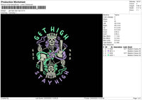 Stay High Embroidery File 6 sizes
