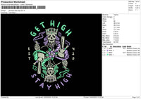 Stay High Embroidery File 6 sizes