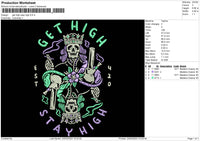 Stay High Embroidery File 6 sizes