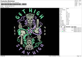 Stay High Embroidery File 6 sizes