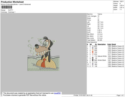 Guffy Embroidery File 5 size