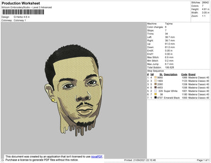 G Herbo Embroidery File 4 size
