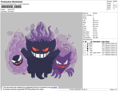 Ghost 002 Embroidery File 4 size