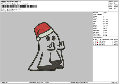 Ghost Xmas Embroidery 2 Files
