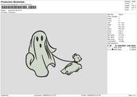 Ghost And Dog Embroidery File 6 sizes