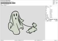 Ghost And Dog Embroidery File 6 sizes