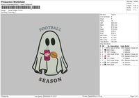 Ghost Football Embroidery File 6 sizes