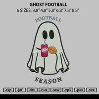 Ghost Football Embroidery File 6 sizes