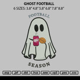 Ghost Football Embroidery File 6 sizes