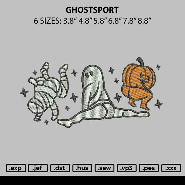 Ghostsport Embroidery File 6 sizes