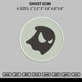 Ghost Icon Embroidery File 6 sizes