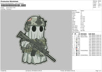 Ghost War Embroidery File 6 sizes