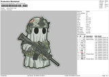 Ghost War Embroidery File 6 sizes