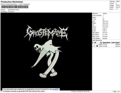 Ghoostemane Embroidery File 4 size