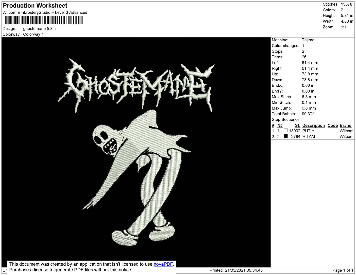 Ghoostemane Embroidery File 4 size