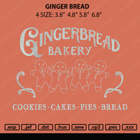Gingerbread V2 Embroidery File 4 size